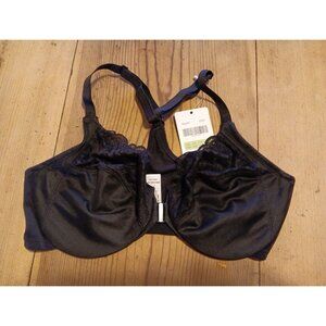 MELENECA Womens US 34D Racerback Front Closure Unlined Underwire Bra Black NWT